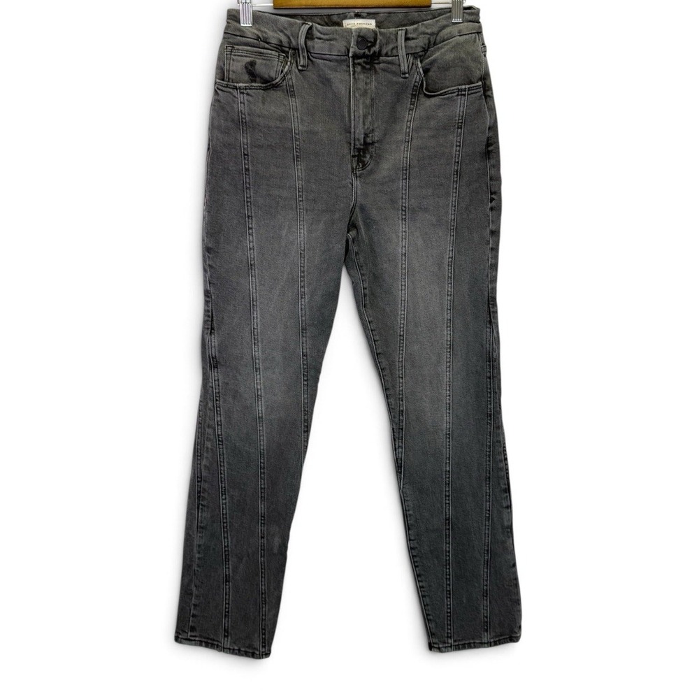 Good American Seamed Good Classic Gray Jean High Rise Stretch Womens Size 12/31